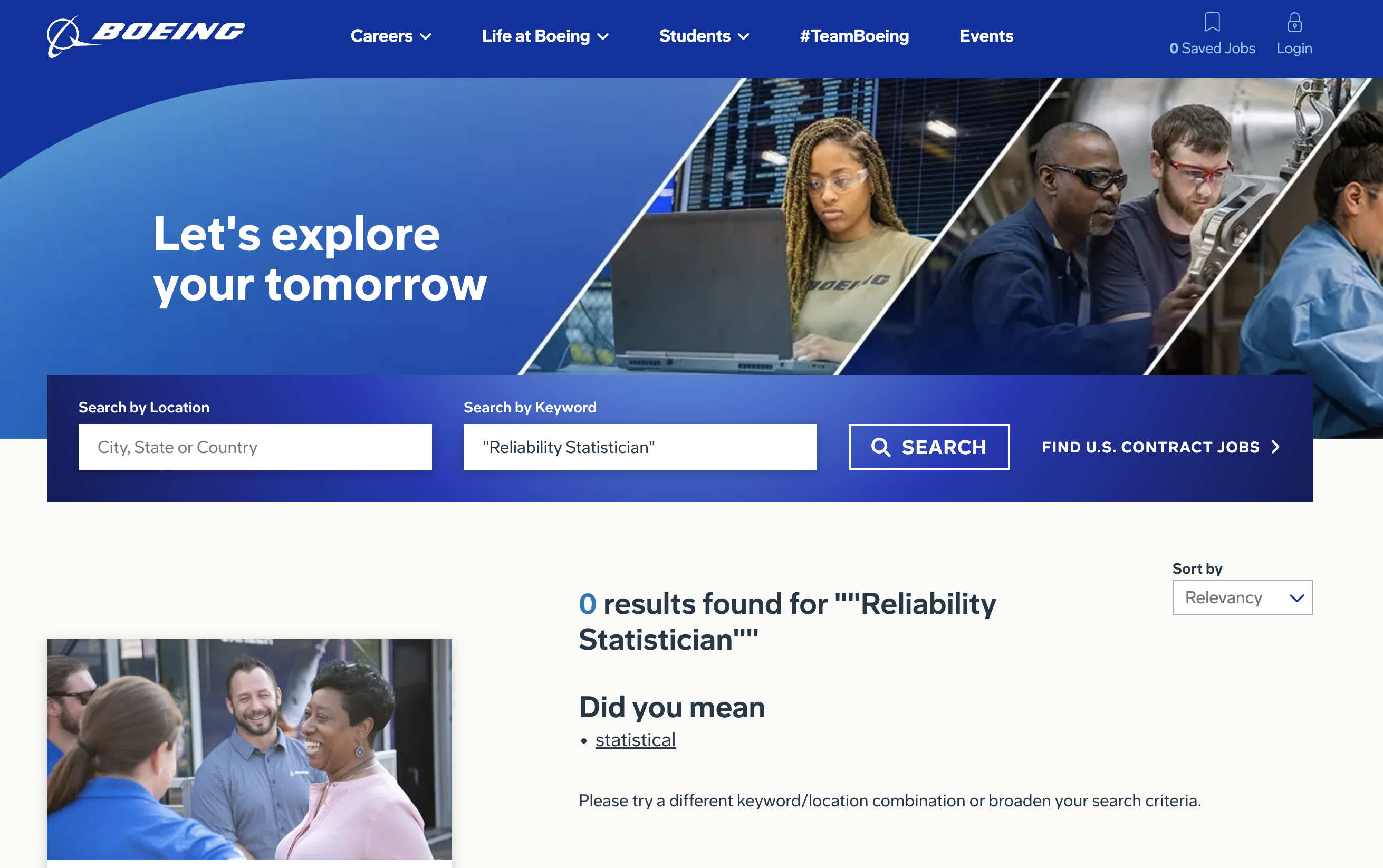 Boeing reliability engineer job listings